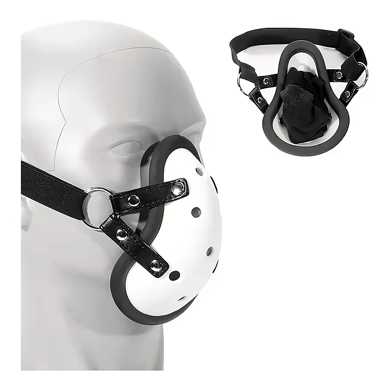 Demi-masque renifleur à poche, avec bâillon à boule