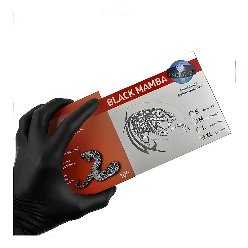 Boîte de gants en latex noir non poudrés