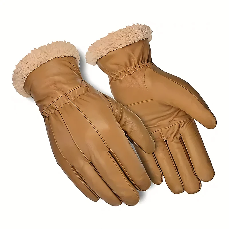 Gants Harssidanzar en cuir de mouton chameau