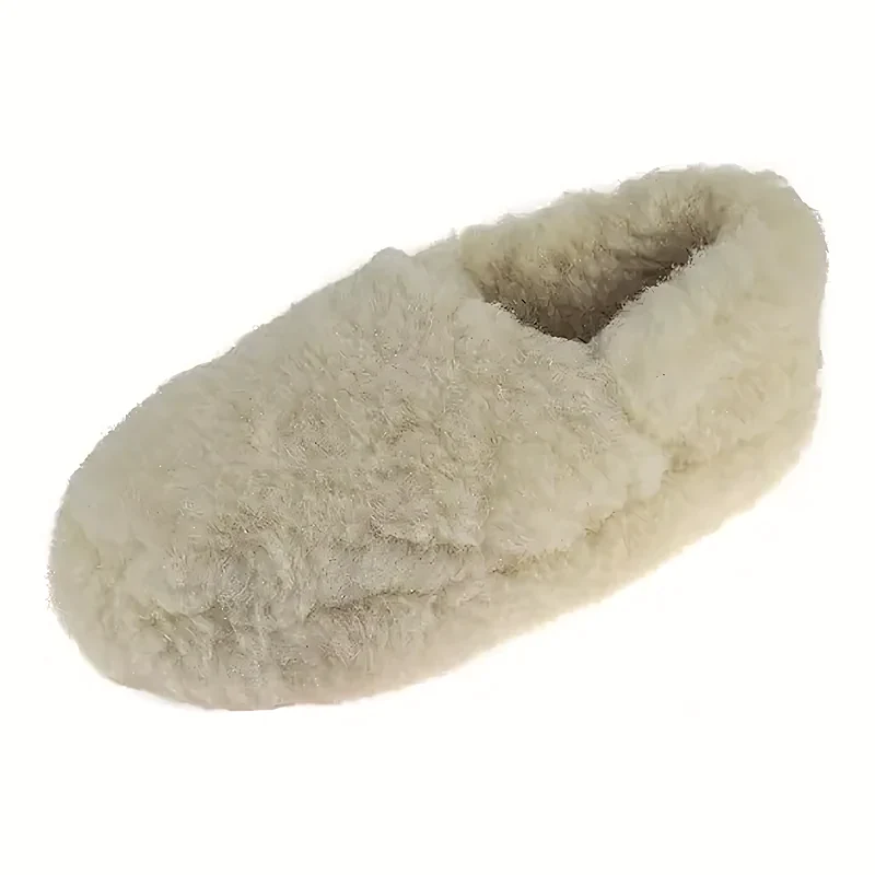 Pantoufles APREGGIO en laine feutrée beige